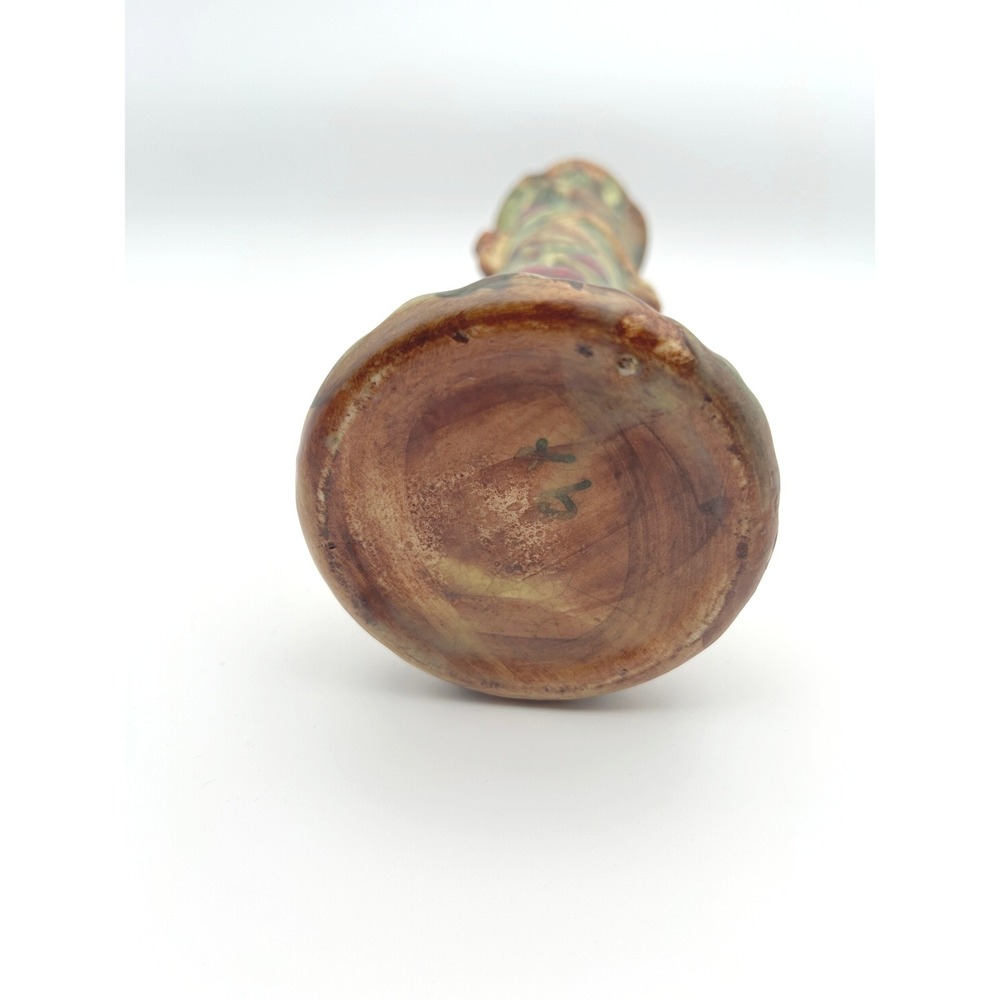 Weller Woodcraft Tree Trunk Vase with Red Cherries 8.5" Antique Art Pottery - Picture 6 of 6